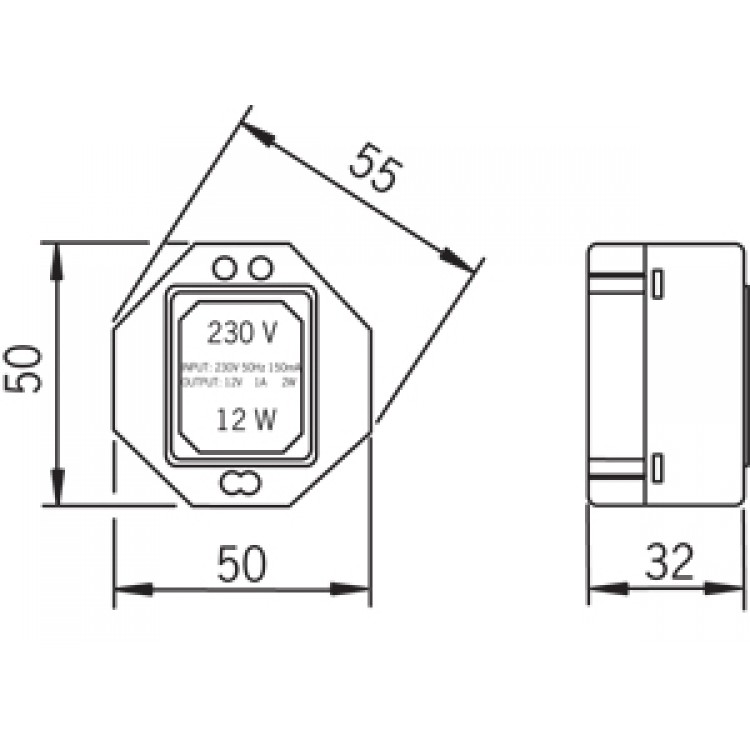 ORAS Electra Transfomators, 230/12 VDC 1A