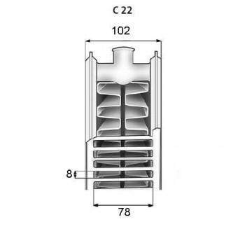 Apkures Radiators Purmo Compact Tips 22 500x1100mm Ar Sānu Pieslēgumu