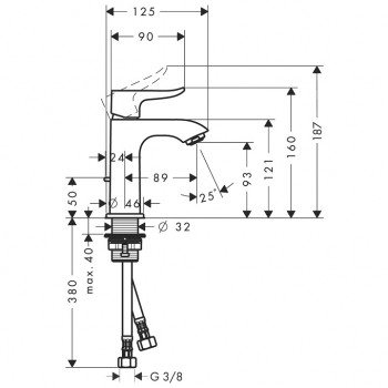 Hansgrohe Metris Izlietnes jaucējkrāns ar korķi, hroms 31088000