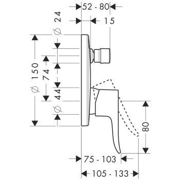 Hansgrohe Metris Vannas jaucējkrāna dekoratīvā daĮa 31493000