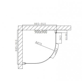 Duschy Round Dušas stūris 900x900, Frost stikls 5213-90