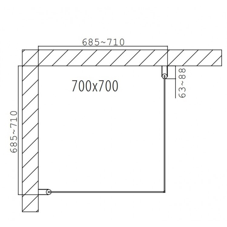 Duschy Corner Dušas stūris 700x700, caurspīgs stikls 2x5231-70