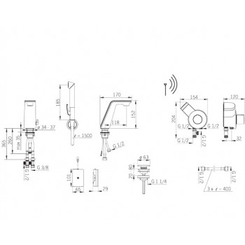 IL BAGNO ALESSI Sense by OrasСмеситель для умывальника,3V 8712F