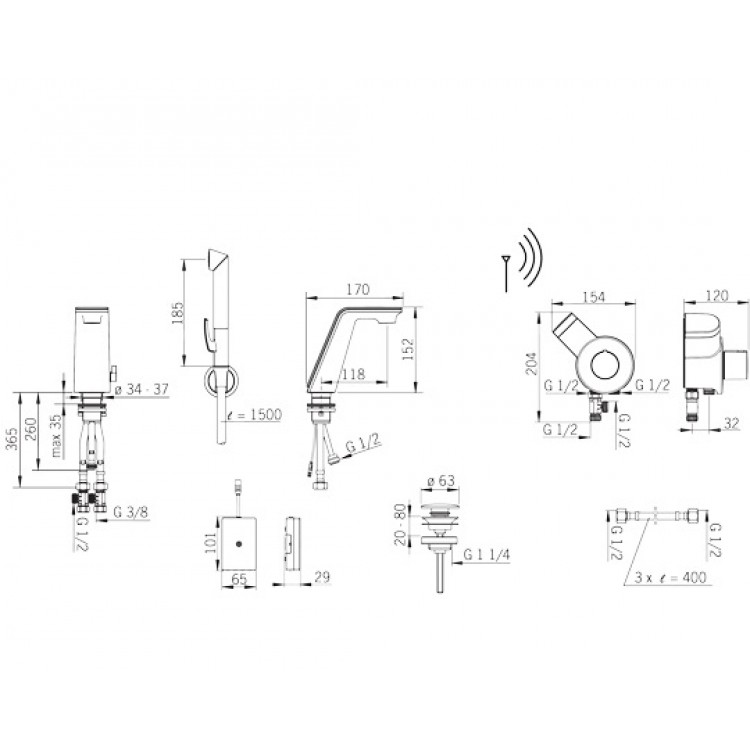 IL BAGNO ALESSI Sense by OrasСмеситель для умывальника,3V 8712F