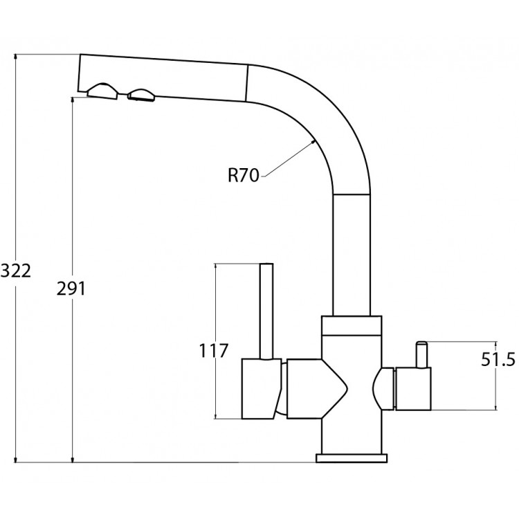 Aquasanita Aquaduo Virtuves jaucējkrāns granīta 2663-220