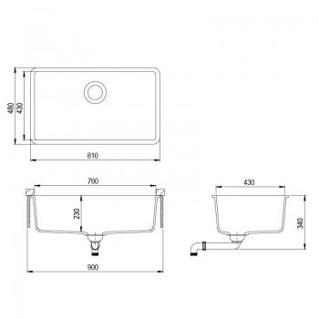 ARCA Virtuves izlietne pabūvējama 810x480mm, SQA104-111