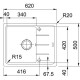 FRANKE Virtuves izlietne BASIS 62x50 cm, BFG 611-62, steingrau