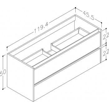 Kame City Skapītis zem izlietnes 120cm, BU/12-3DR/10D1P1