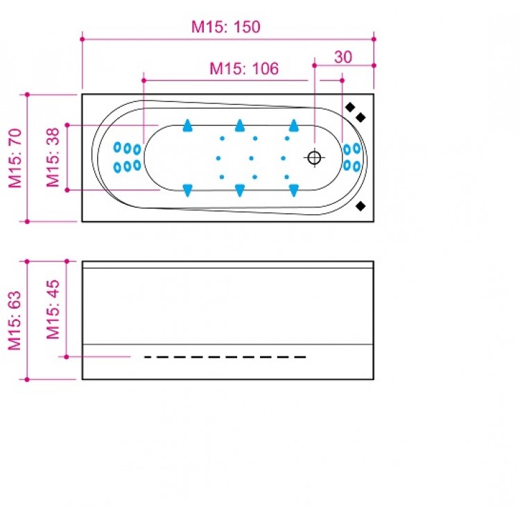 Balteco Vanna MODUL 15 150x70 cm