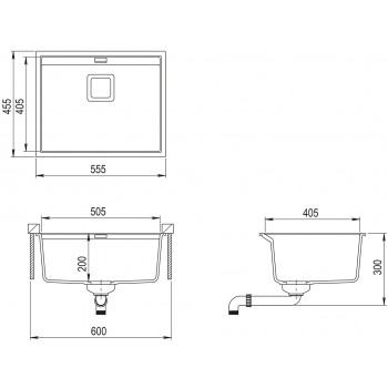 Aquasanita DELICIA Кухонная мойка 555x455mm, SQD100AW-110