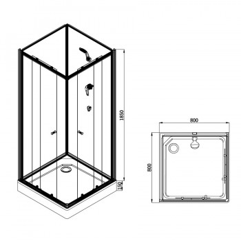 Duschy Dušas kabīne 80x80x200cm, 5500