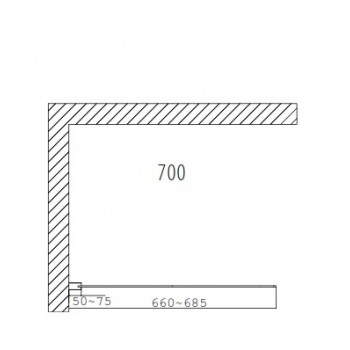 Duschy стеклянная стенка Wall 70 см, прозрачное стекло 5221-70