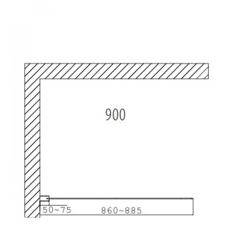 Duschy стеклянная стенка Wall 90 см, прозрачное стекло 5221-90