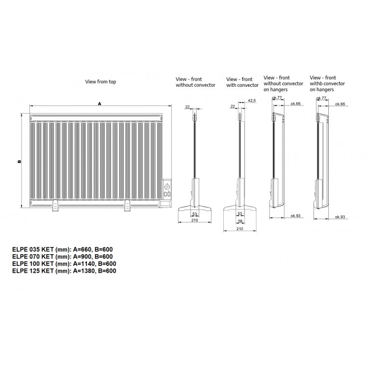 ELPE Eļļas sienas radiators ELPE 100 KET