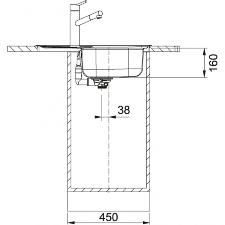 FRANKE Virtuves izlietne SPARK 63.5x50 cm, SKX 611-63 ar ventili