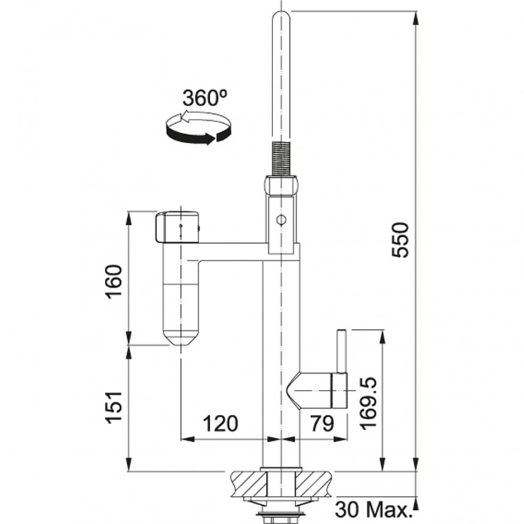 FRANKE VITAL Virtuves jaucējkrāns ar  filtrētā ūdens krānu, 120.0621.313