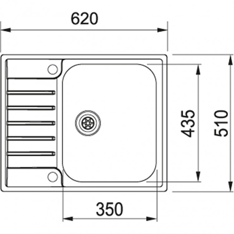 FRANKE Virtuves izlietne ARGOS G 62.5x51 cm, AGX 211-62G ar vent