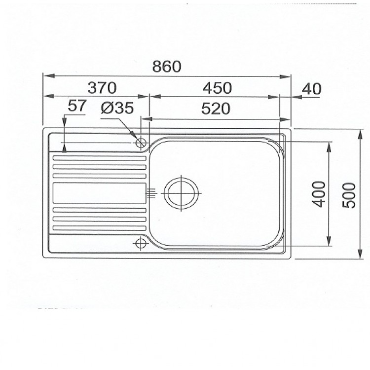 FRANKE Virtuves izlietne RAPID 86x50 cm, RPX 611-86XL, 101.0498.