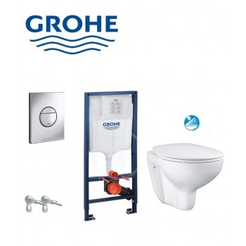 Montāžas rāmja komplekts Grohe BauCeramic, pods ar SC vāku  rāmis h=1130 mm, taustiņš Nova Cosmo hroms