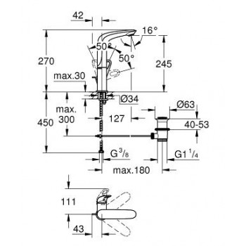 Grohe Eurostyle New L Izlietnes jaucējkrāns, 23569003