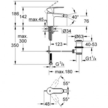 Grohe Eurostyle Cosmo Bidē jaucējkrāns, 33565 002