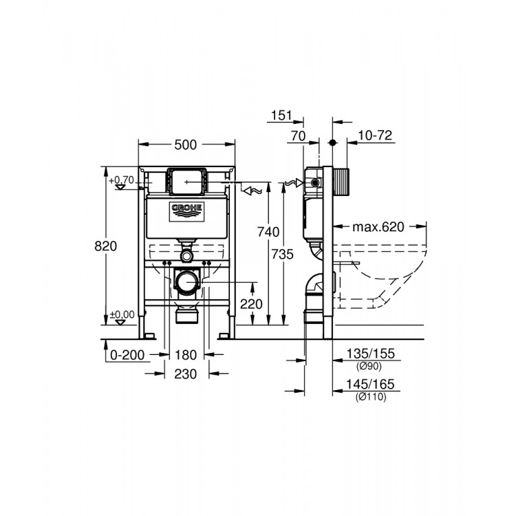 Grohe Rapid SL WC montāžas rāmis, 38526000