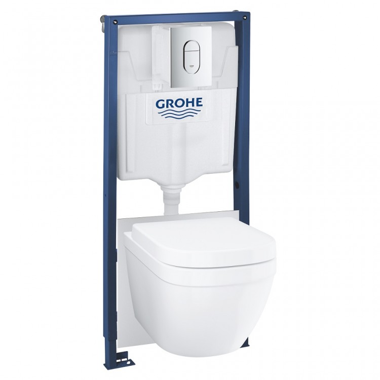 Komplekts Grohe Euro Ceramic WC+rāmis Rapid SL+poga 39536000