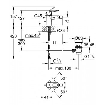 Grohe BauLoop Bidē jaucējkrāns, 23338000