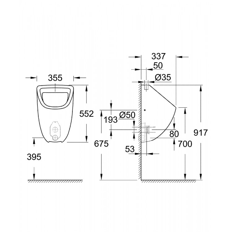 Grohe Bau Ceramic Pisuārs, 39439000