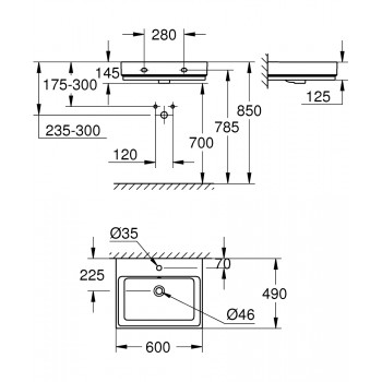 Grohe Cube Ceramic Izlietne 60x49cm, 3947300H