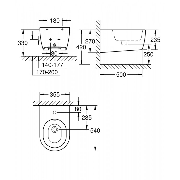 Grohe Essence Piekaramais Bidē, 3957400H