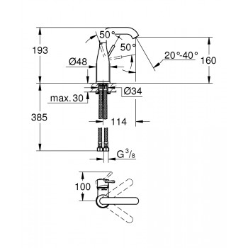 Grohe Essence M Смеситель для умывальника, 23463001