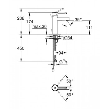 Grohe Essence S Izlietnes jaucējkrāns, 32899001