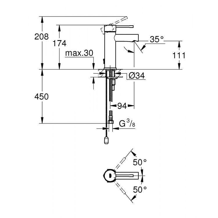 Grohe Essence S Izlietnes jaucējkrāns, 32899001