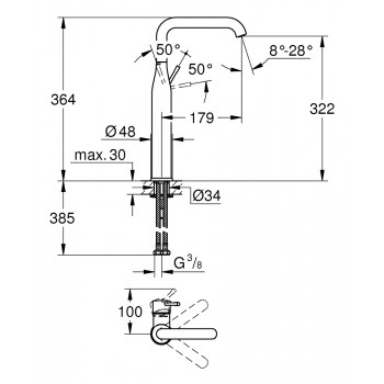 Grohe Essence XL Paaugstināts izlietnes jaucējkrāns, 32901A01