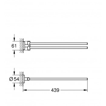 Grohe Essentials Divzaru dvieļu turētājs, hroms 40371001