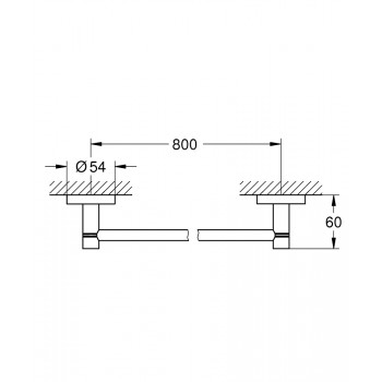 Grohe Essentials Dvieļu turētājs 80cm, hroms 40386001