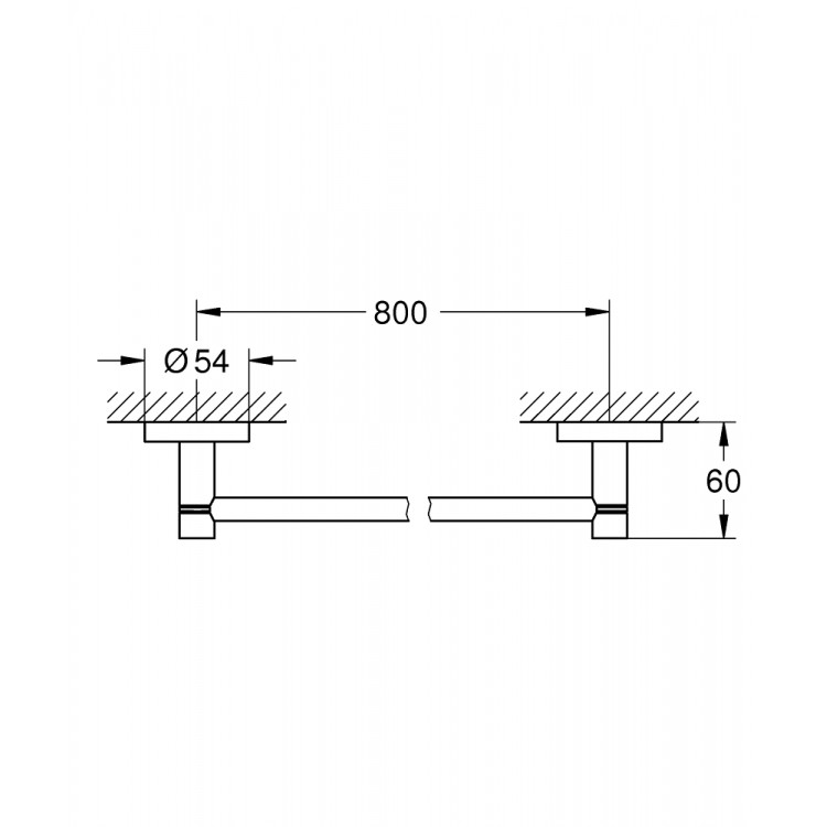 Grohe Essentials Dvieļu turētājs 80cm, hroms 40386001