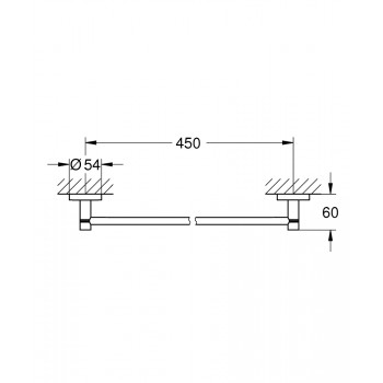 Grohe Essentials Dvieļu turētājs 45cm, hroms 40688001