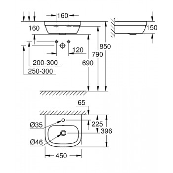 Grohe Euro Ceramic Izlietne 45x40cm, 39324000