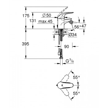 Grohe Euroeco Bidē jaucējkrāns, 32882000