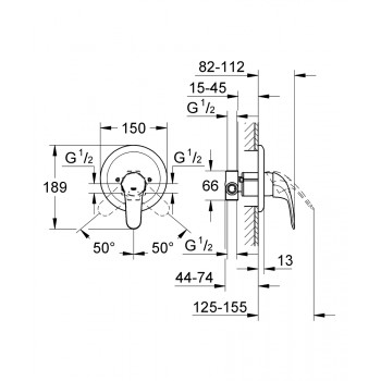 Grohe Euroeco Iebūvējamais dušas jaucējkrāns, 32742000