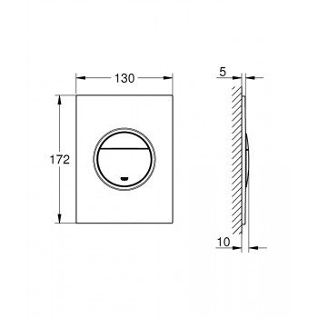 Taustiņš montāžas rāmim Grohe Nova Cosmo duo, 130x172 mm, vertikāls, hroms