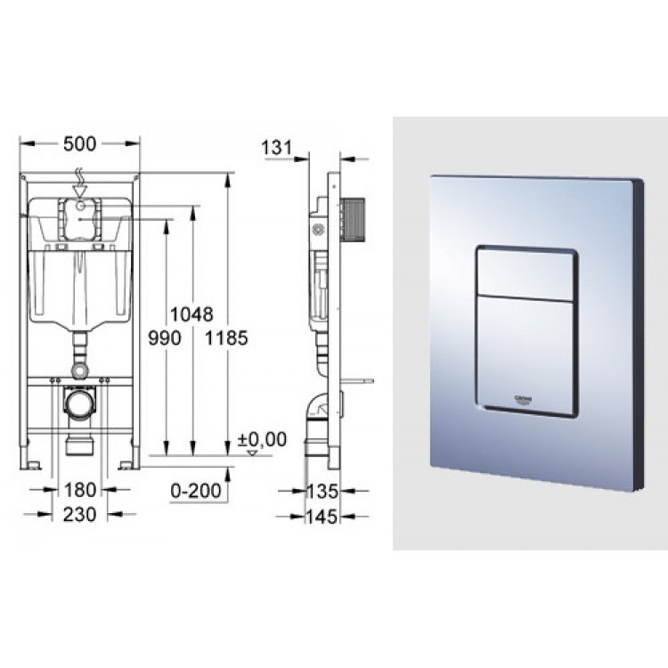 Komplekts VB O.NOVO+Grohe Rapid SL 3in1 38772+5688H