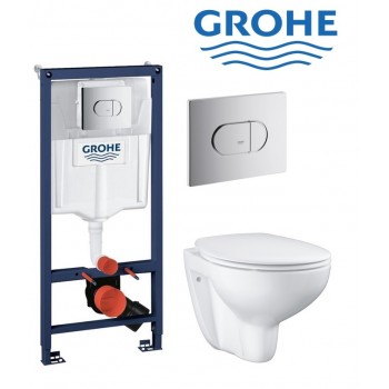 Komplekts Grohe Bau Rimless WC+rāmis Rapid SL+poga