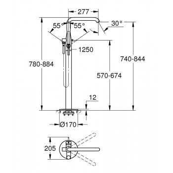 Grohe Essence New Brīvi stāvošs vannas jaucējkrāns, 23491A01