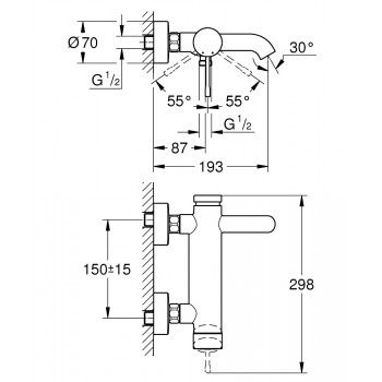 Grohe ESSENCE Vannas/dušas jaucējkrāns, 33624DC1