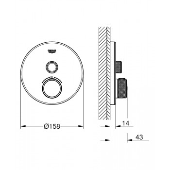 Grohe Grohtherm Dušas jaucējkrāna dekoratīvā daĮa, 29150LSO