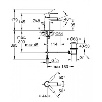 Grohe LINEARE Bidē jaucējkrāns, 33848001