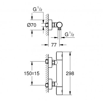 Grohe GROHTHERM 1000 M Cosmopolitan M Dušas termostats, 34065A02